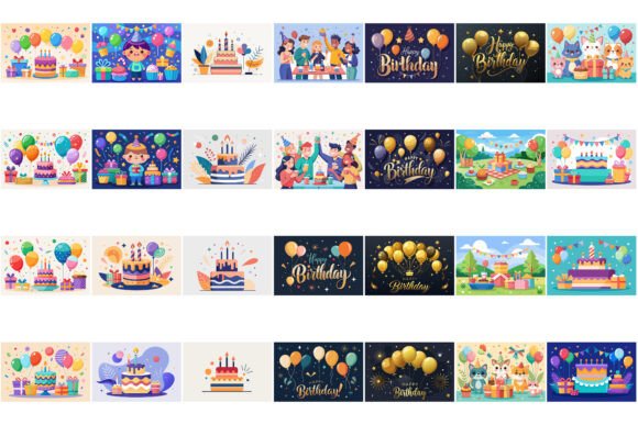 Download Birthday Vector Illustration Bundle - Bundle Collection