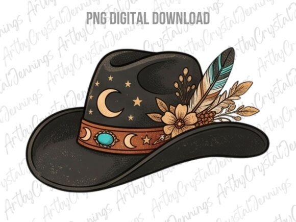 Download Celestial Boho Western Cowboy Hat PNG - Celestial boho Collection