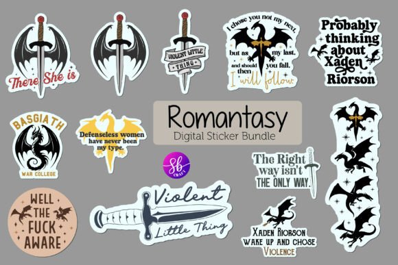 Download Fourth Wing Stickers Bundle Png - Bundle Collection