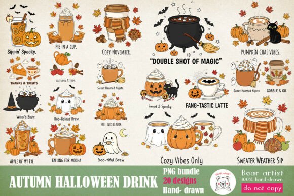 Download Fall Autumn Halloween Drink PNG Bundle - Bundle Collection