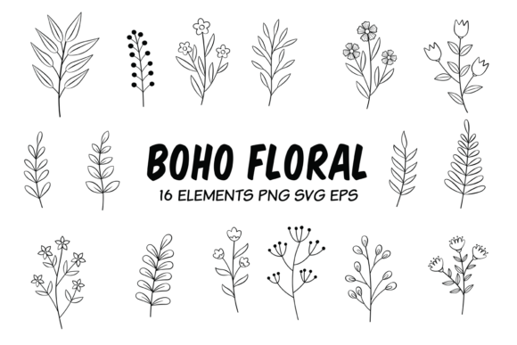 Download Boho Flowers Bundle Svg - Bundle Collection