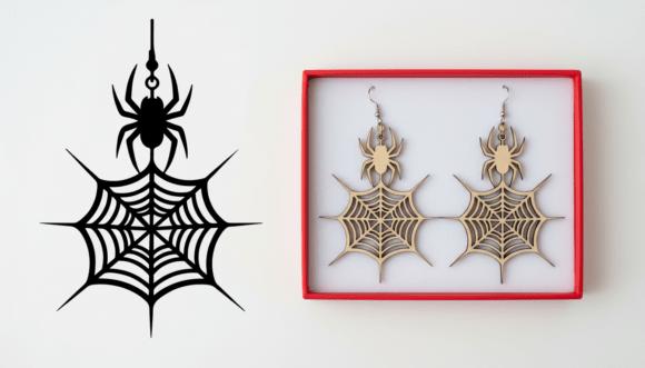 Download Spider Web Earring Laser Cut Design - Premium Resources