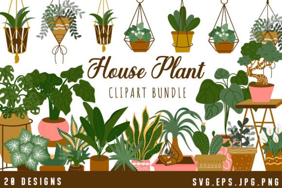 Download Potted House Plant Clipart SVG Bundle - Bundle Collection