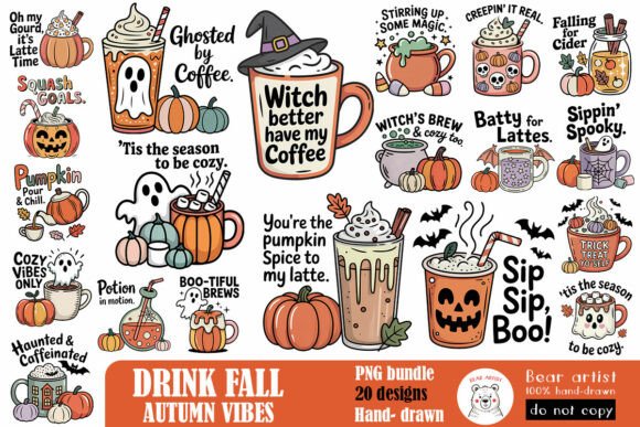Download Spooky Fall Drinks Bundle PNG Bundle - Bundle Collection