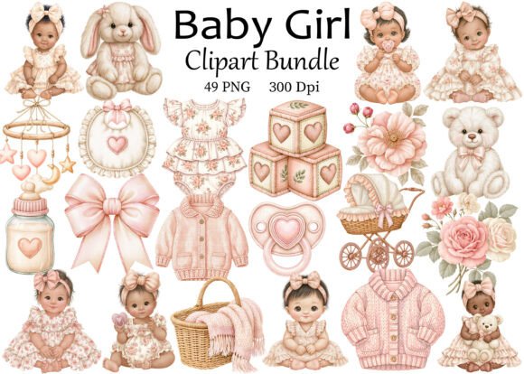 Download Baby Girl Clipart PNG Bundle - Bundle Collection