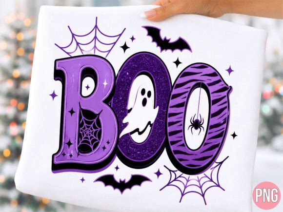 Download Spooky Purple Boo Ghost Web PNG T-shirt - Premium Resources