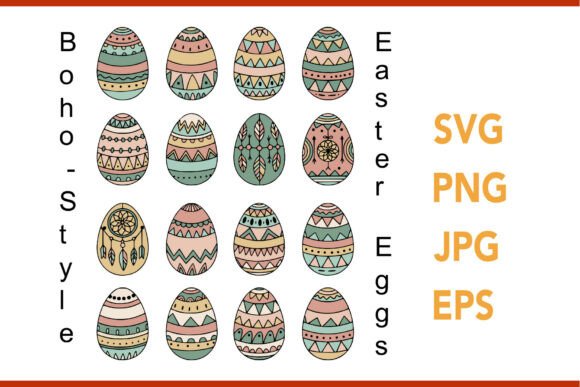 Download Boho Style Easter Eggs SVG Bundle - Bundle Collection