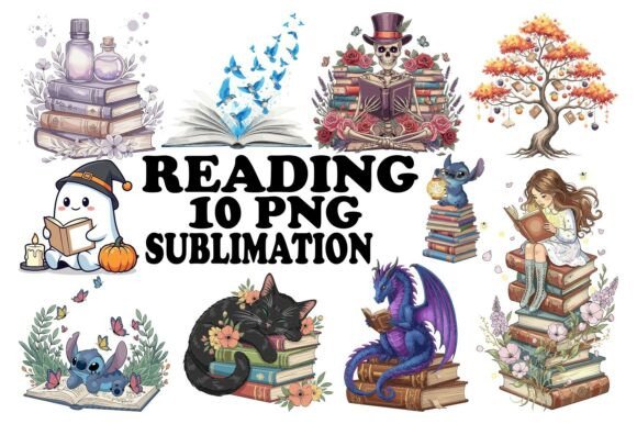 Download Reading Sublimation Design Bundle - Bundle Collection