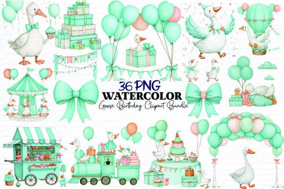 Download Goose Birthday Clipart Bundle PNG - Bundle Collection