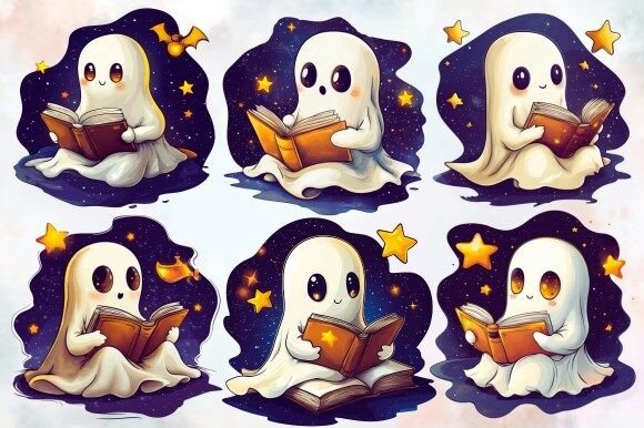 Download Bookish Halloween Ghost Clipart Bundle - Bundle Collection