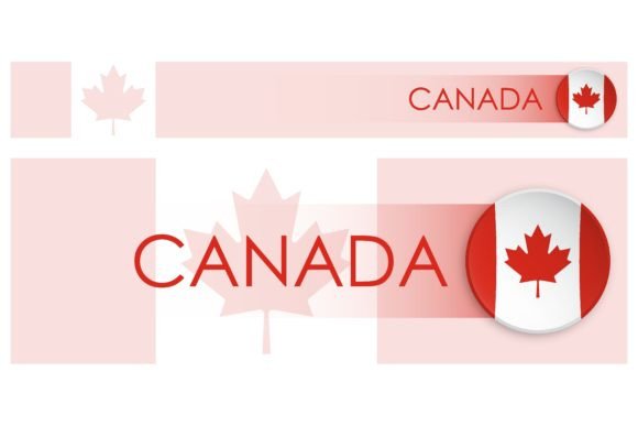 Download Canada Flag Horizontal Web Banner in Modern Neomorphism&nbsp; - Premium Resources