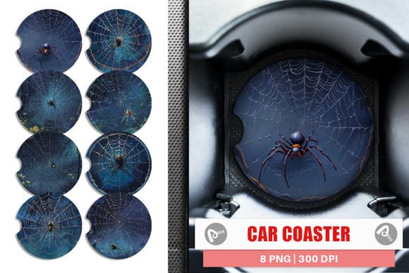 Download Car Coaster Spooky Spider Web - Premium Resources